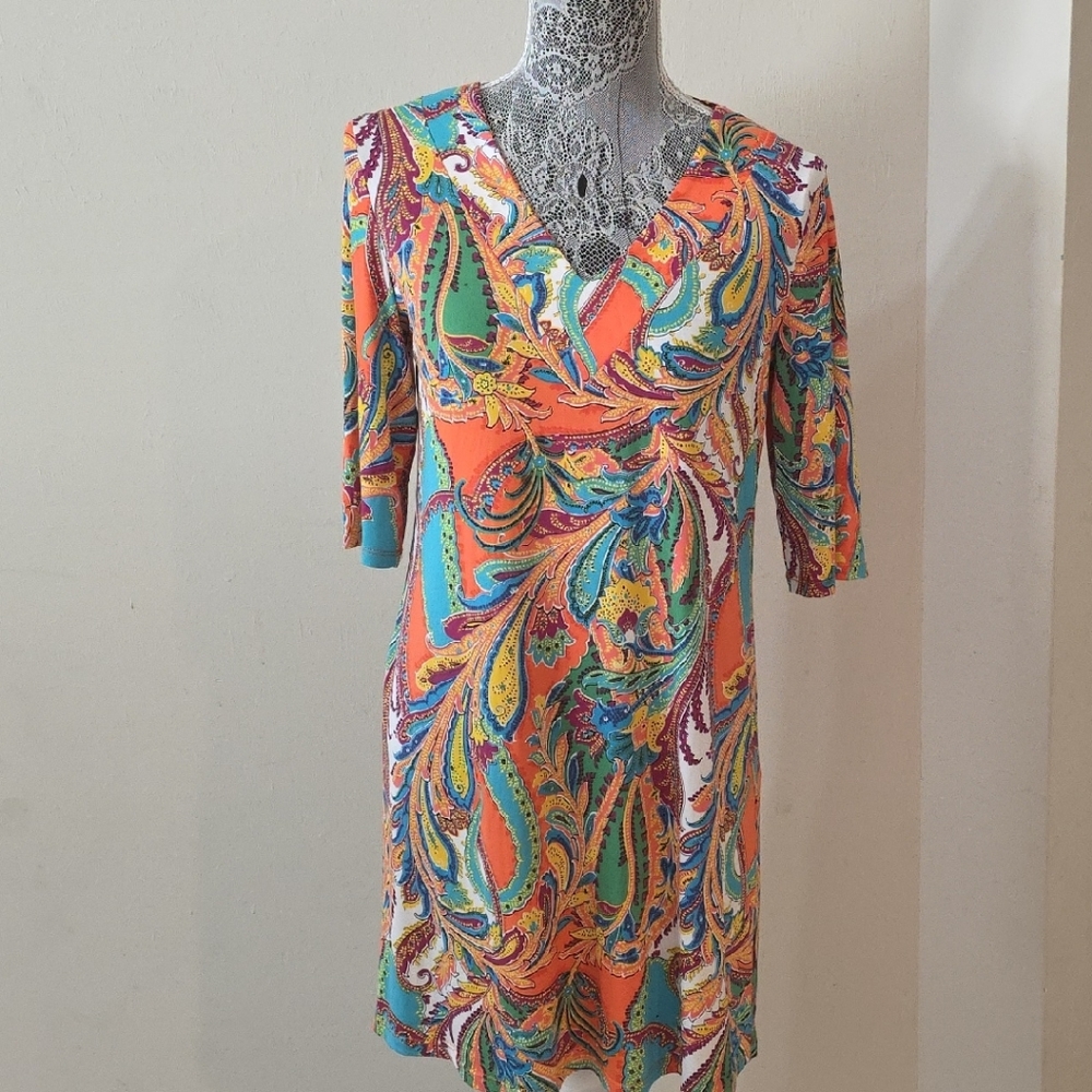 Vibrant Paisley High Low Dress